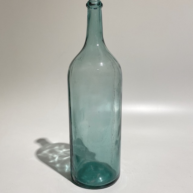 BOTTLE, Ex Large Aqua Blue Glass